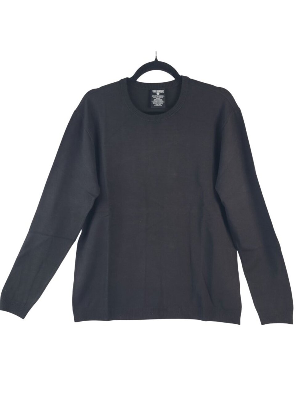 NEW True Classic Men's Black Crewneck Sweater Size Large Viscose Blend